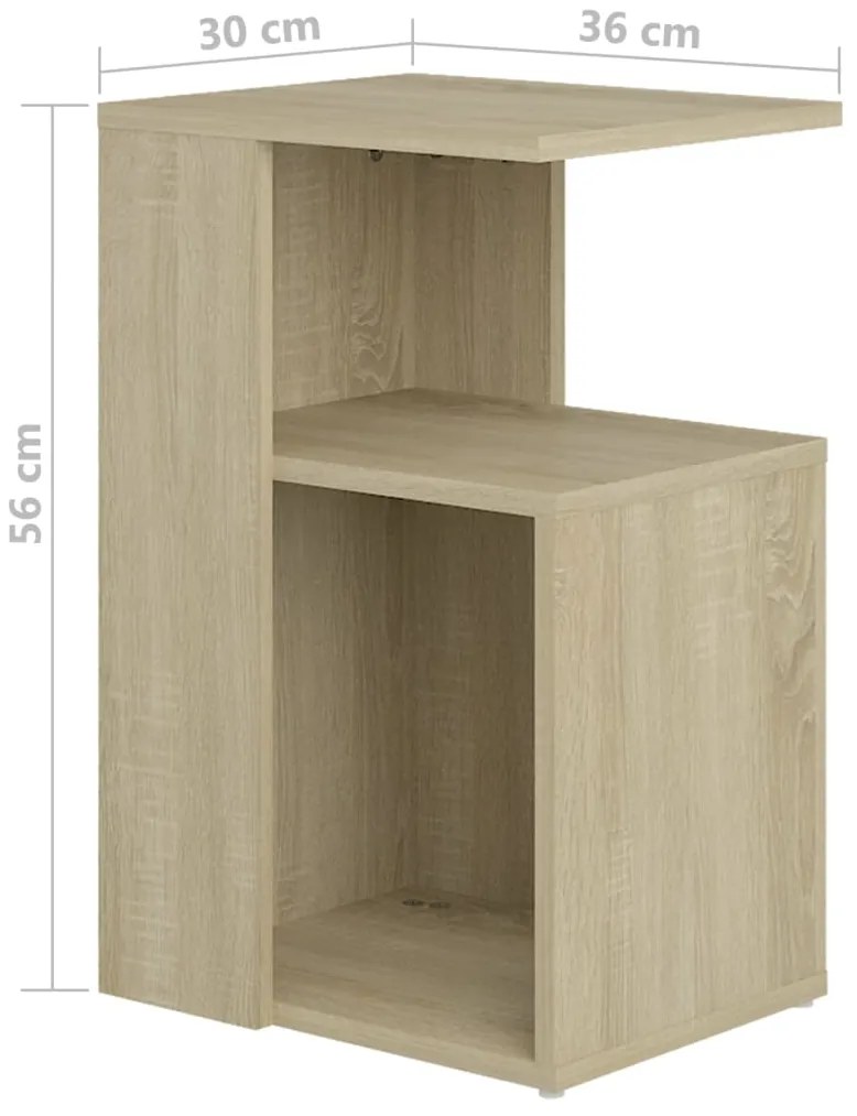 Mesa de apoio 36x30x56 cm contraplacado cor carvalho sonoma