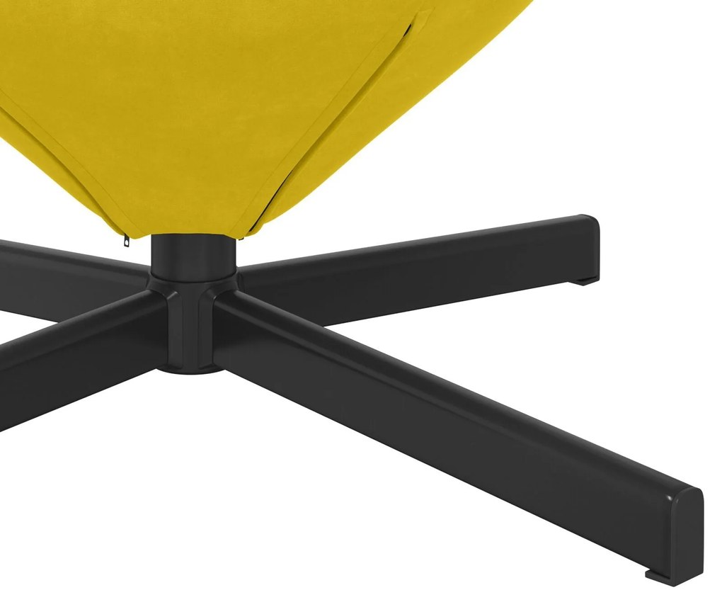 Poltrona Ovo VidaXL Veludo Amarelo