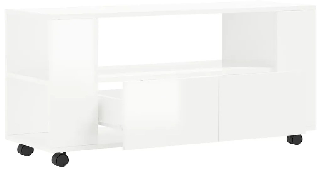 Móvel de TV 102x34,5x43 cm derivados madeira branco brilhante