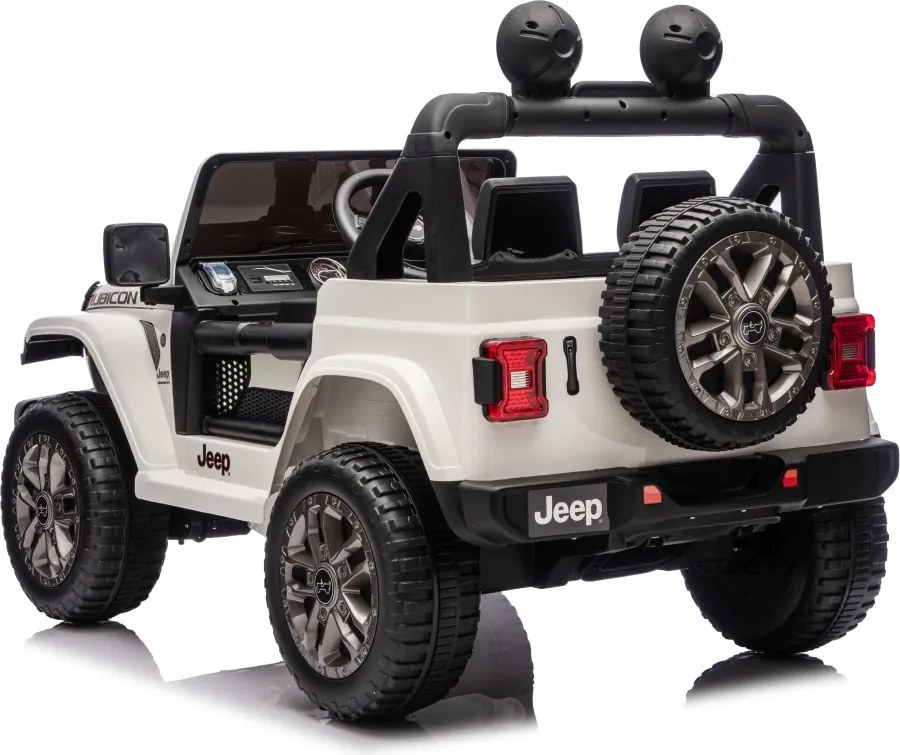 JIPE elétrico para Crianças Jeep Wrangler Rubicon LIFT  24V 4x4, Rodas de espuma EVA Branco