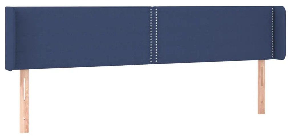Cabeceira de cama c/ luzes LED tecido 183x16x78/88 cm azul