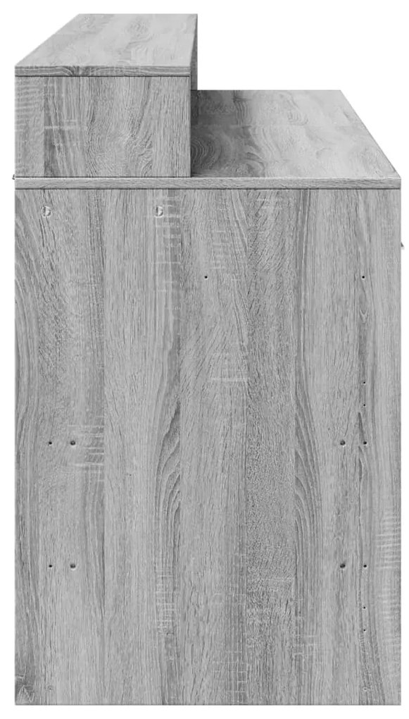 Secretária luzes LED 140x55x91cm deriv. madeira cinzento sonoma