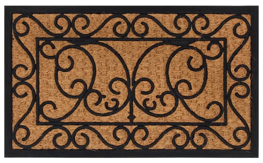 vidaXL Tapete de porta retangular 45x75 cm borracha e fibra de coco