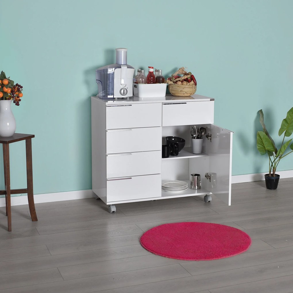 Aparador Multiusos "Venezia" – Branco – 85x44x81 cm – Design Elegante