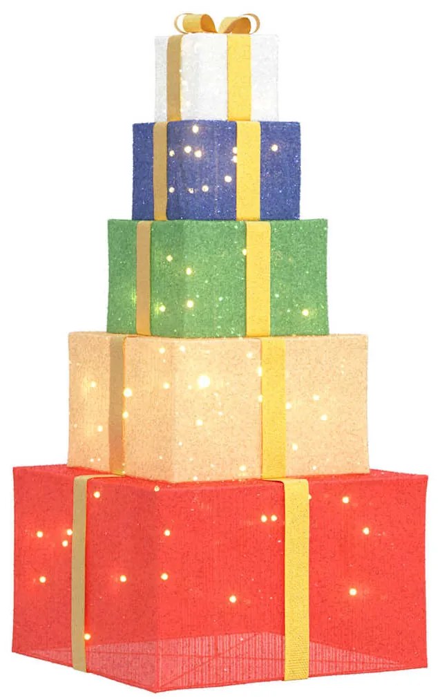 vidaXL Decoração de Natal caixa de presente 250 LED branco quente