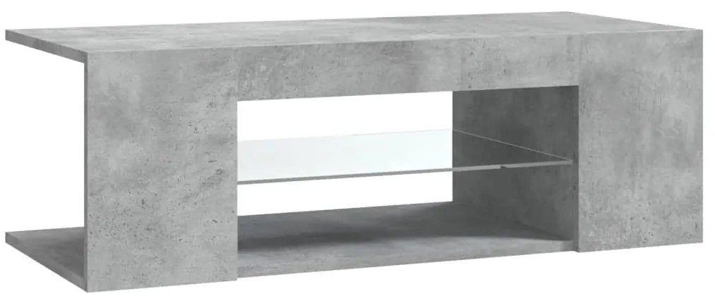 Móvel de TV com luzes LED 90x39x30 cm cinzento cimento