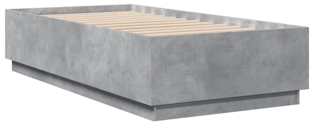 Estrutura de cama 75x190 cm derivados de madeira cinza cimento