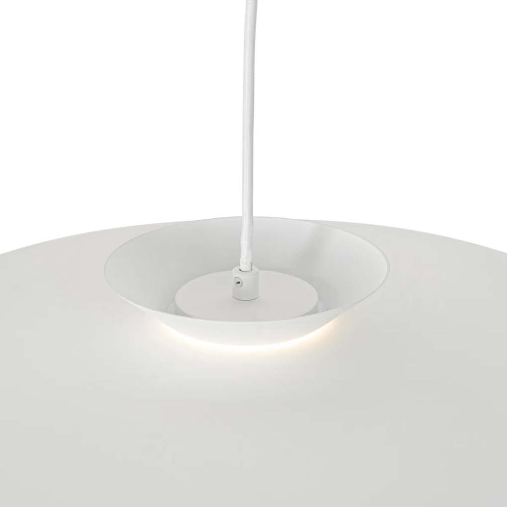 Candeeiro de suspensão design branco com LED regulável em 3 níveis - Pauline Design,Retro