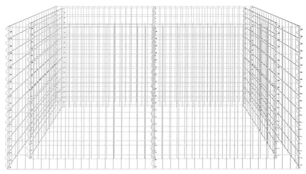 Canteiro elevado/cesto gabião 180x90x100 cm aço prateado