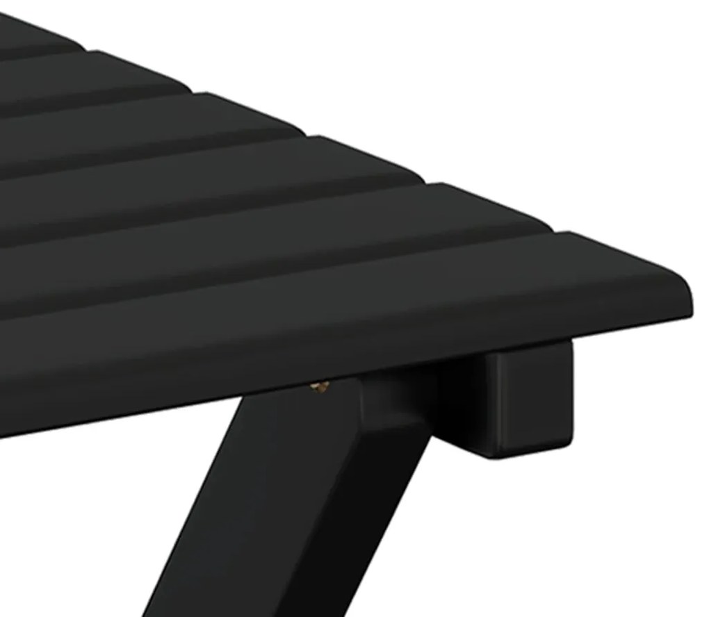 Mesa de apoio dobrável madeira de álamo maciça preto
