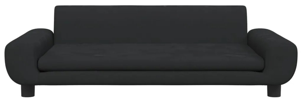 Sofá infantil 100x54x33 cm veludo preto