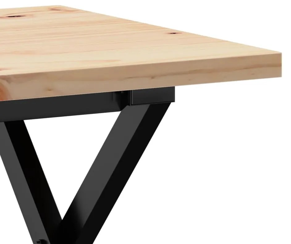 Mesa de centro estrutura em X 80x50x40,5 cm pinho/aço