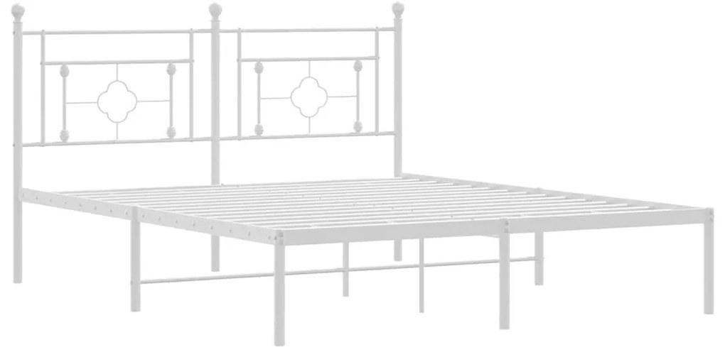 Estrutura de cama com cabeceira 150x200 cm metal branco