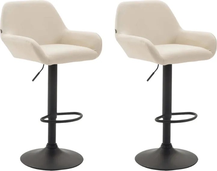 Conjunto de 2 bancos de bar Braga em couro sintético creme