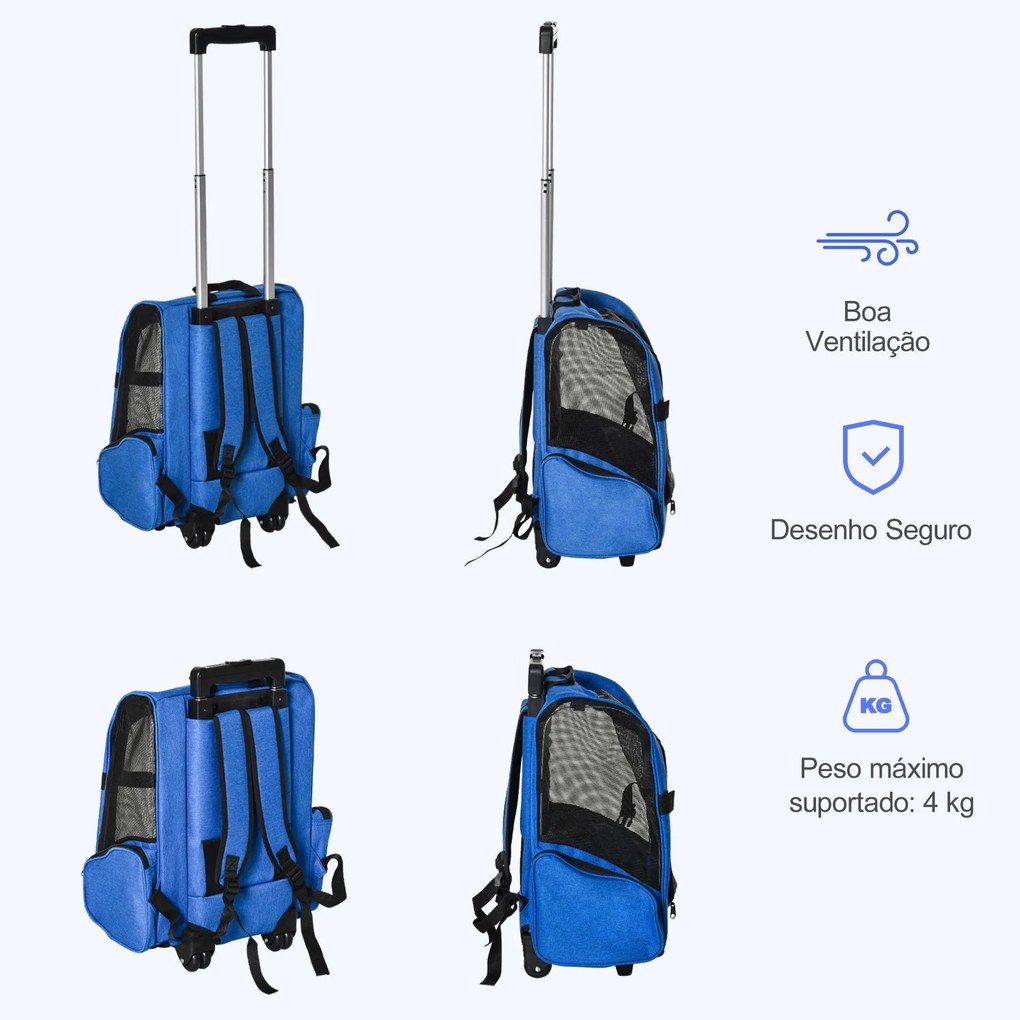 PawHut Transportadora Carrinho para Animais de Estimação 2 em 1 Mochil