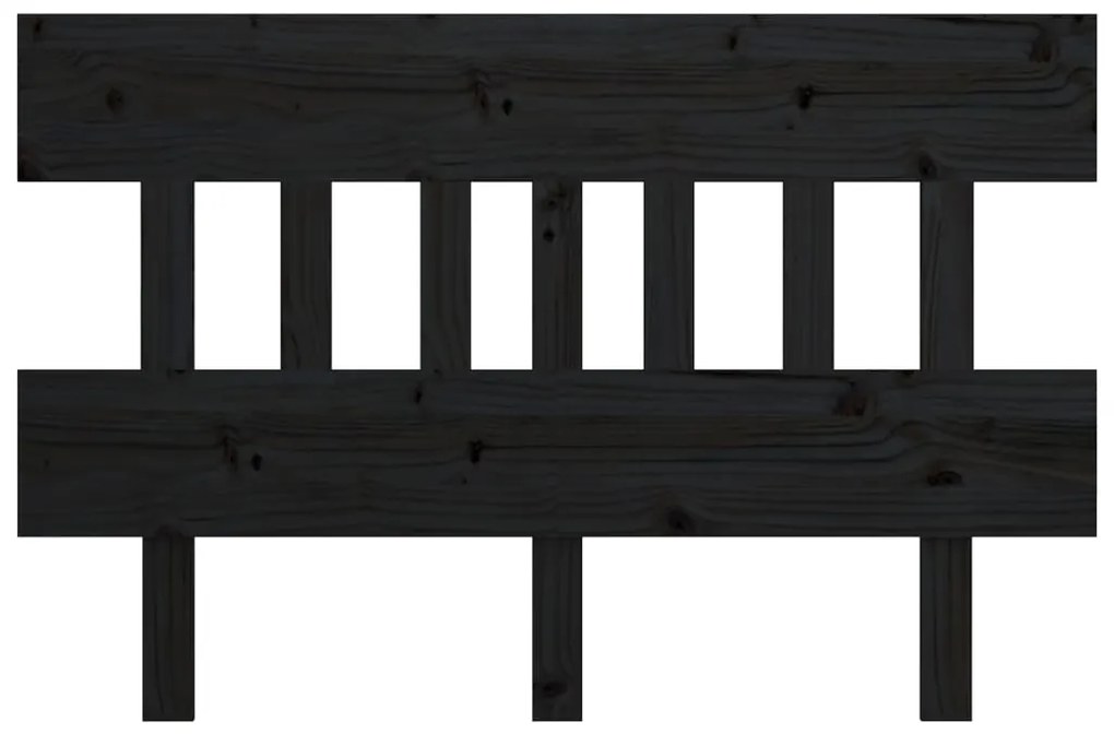 Cabeceira de cama 143,5x3x81 cm pinho maciço preto