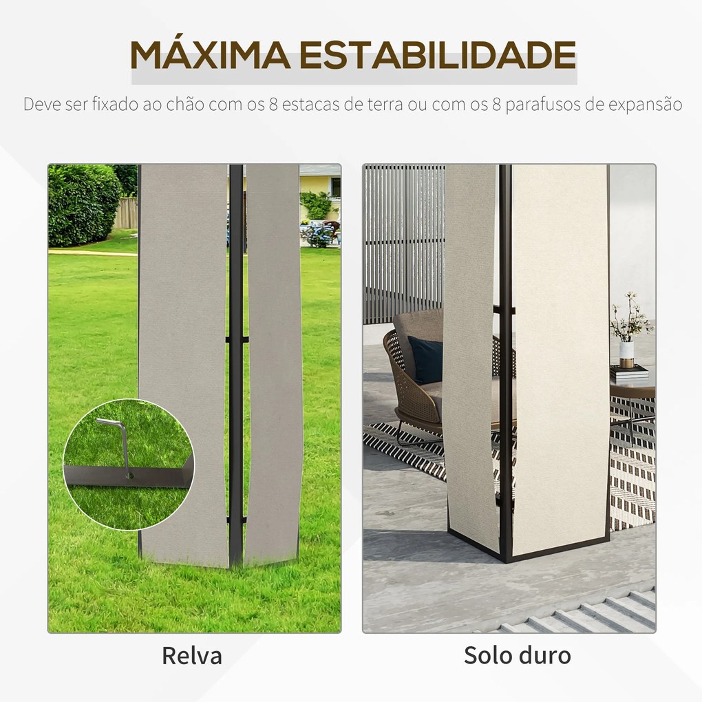 Outsunny Pérgola de Jardim 3,6x3m Pérgola de Exterior com Cobertura de