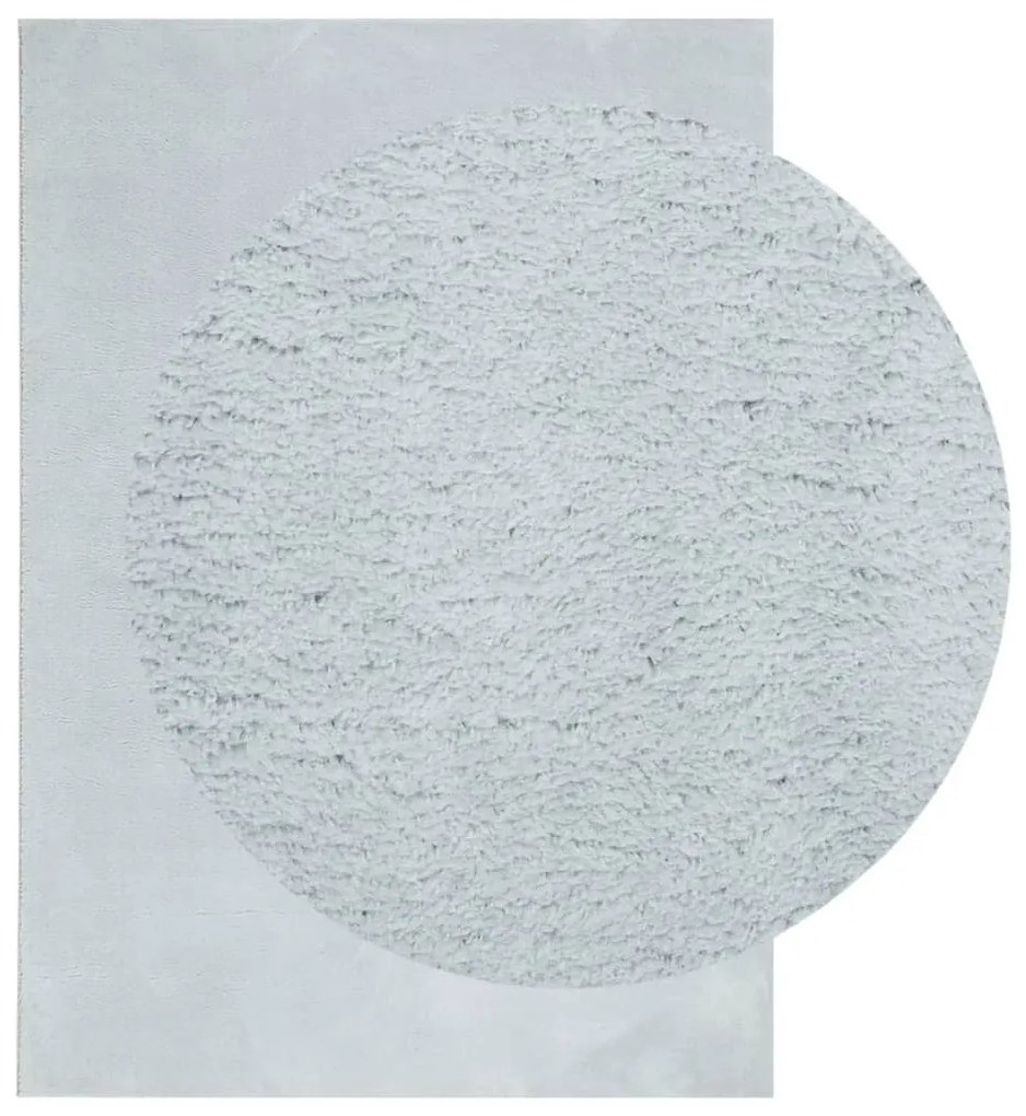 Tapete pelo curto macio e lavável HUARTE 160x230 cm azul