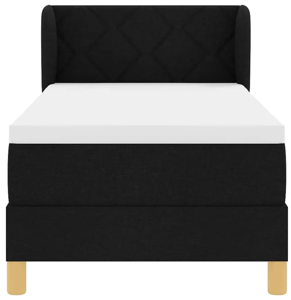Cama Box Spring vidaXL com Colchão Preto 80x200 cm Tecido