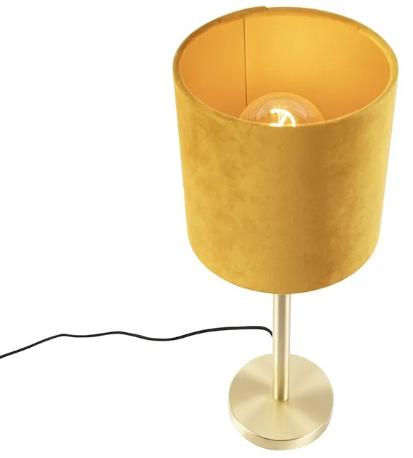Candeeiro de mesa em latão com cúpula amarela 20 cm - Simplo Moderno,Art Deco,Rústico ,Clássico / Antigo
