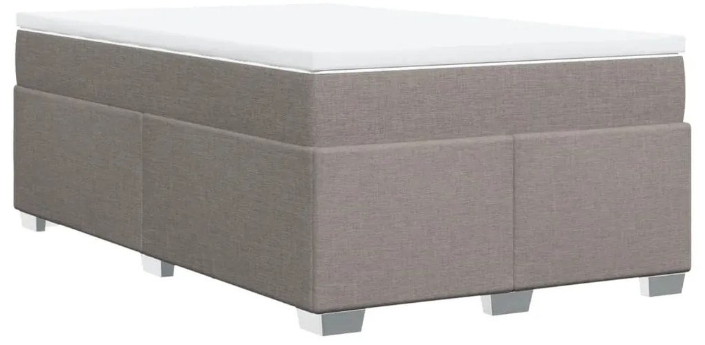 Cama com molas/colchão 120x200 cm tecido castanho-acinzentado
