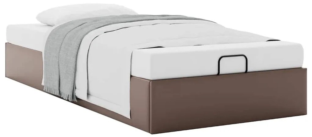Estrutura de cama otomana sem colchão 90x200 cm castanha