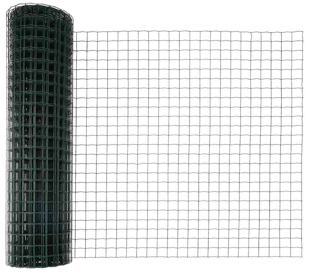Cercas Europeias com 7 postes, 1,2 x 10 m, em aço galvanizado verde