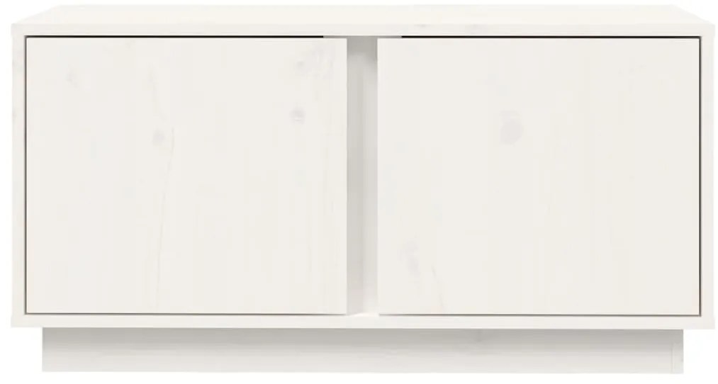 Móvel de TV 80x35x40,5 cm madeira de pinho maciça branco