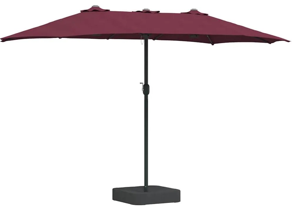 Guarda-sol de Jardim Vermelho bordô 385 x 209 x 244 cm tecido