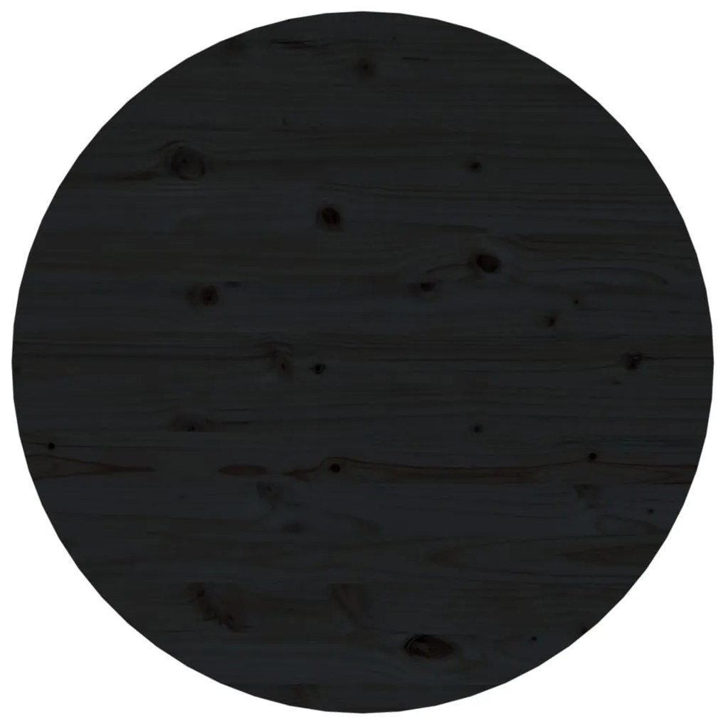 Mesa de centro Ø 55x45 cm madeira de pinho maciça preto