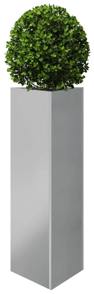 Vaso/floreira de jardim triangular 30x26x75 cm aço galvanizado