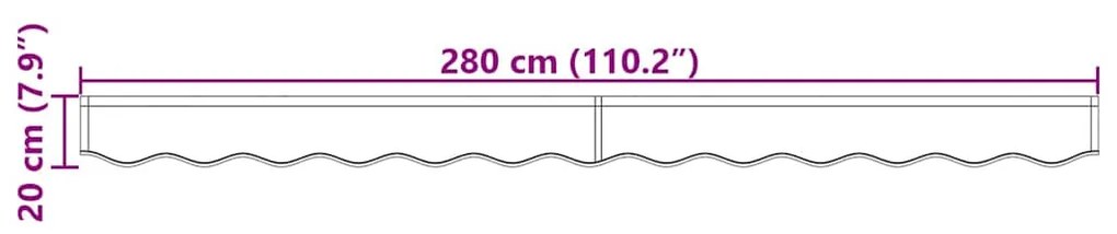 Valência de Toldo para Estrutura de 3m Listrado Multicolorido 2.8x0.2m