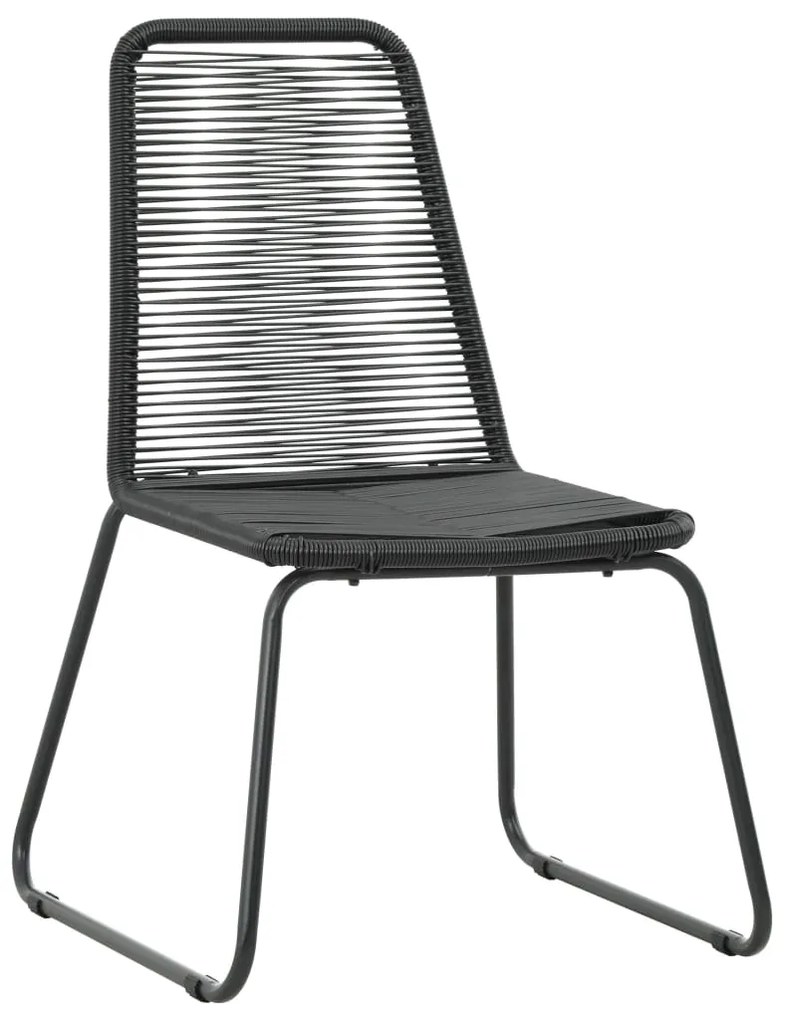 Cadeiras de exterior 2 pcs vime PE preto