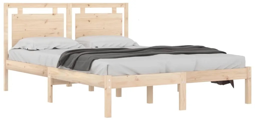 Estrutura de cama 200x200 cm madeira maciça