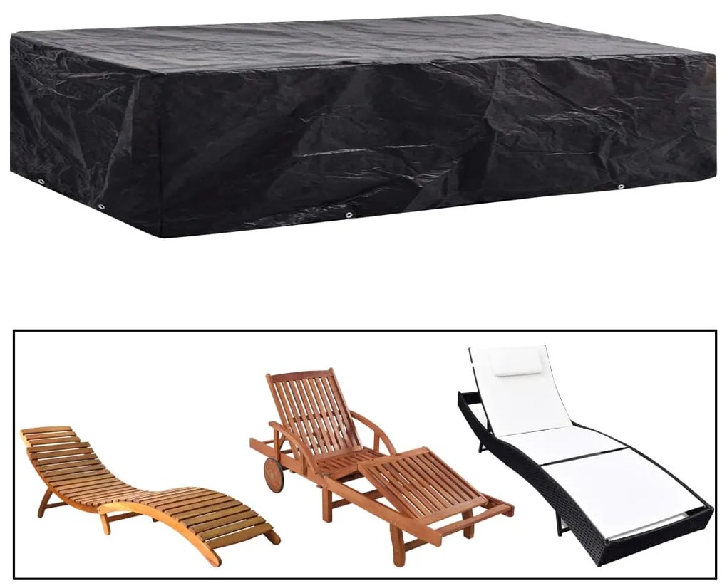 Capa para espreguiçadeira de jardim 2 pcs 8 ilhós 218x77x55 cm
