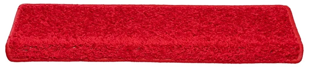 Tapetes de escadas 20 pcs 65x21x4 cm vermelho
