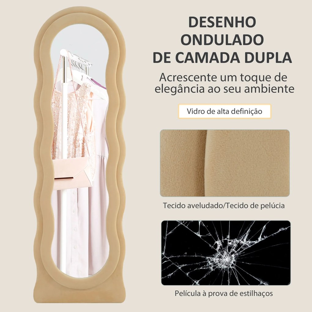 HOMCOM Espelho de Pé 50x160 cm Espelho de Corpo Inteiro ou de Parede c