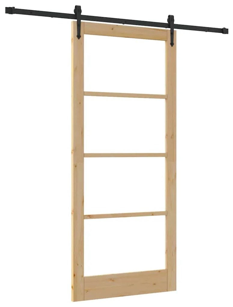Conjunto de Porta Deslizante vidaXL com Acessórios 93x211 cm Madeira S
