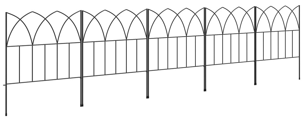 Cercas de Jardim 205x45,5 cm Conjunto de 5 Cercas Decorativas para Jar