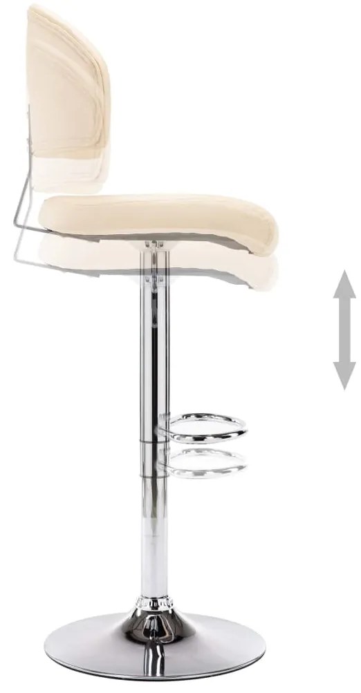 Bancos de bar 2 pcs couro artificial cor creme