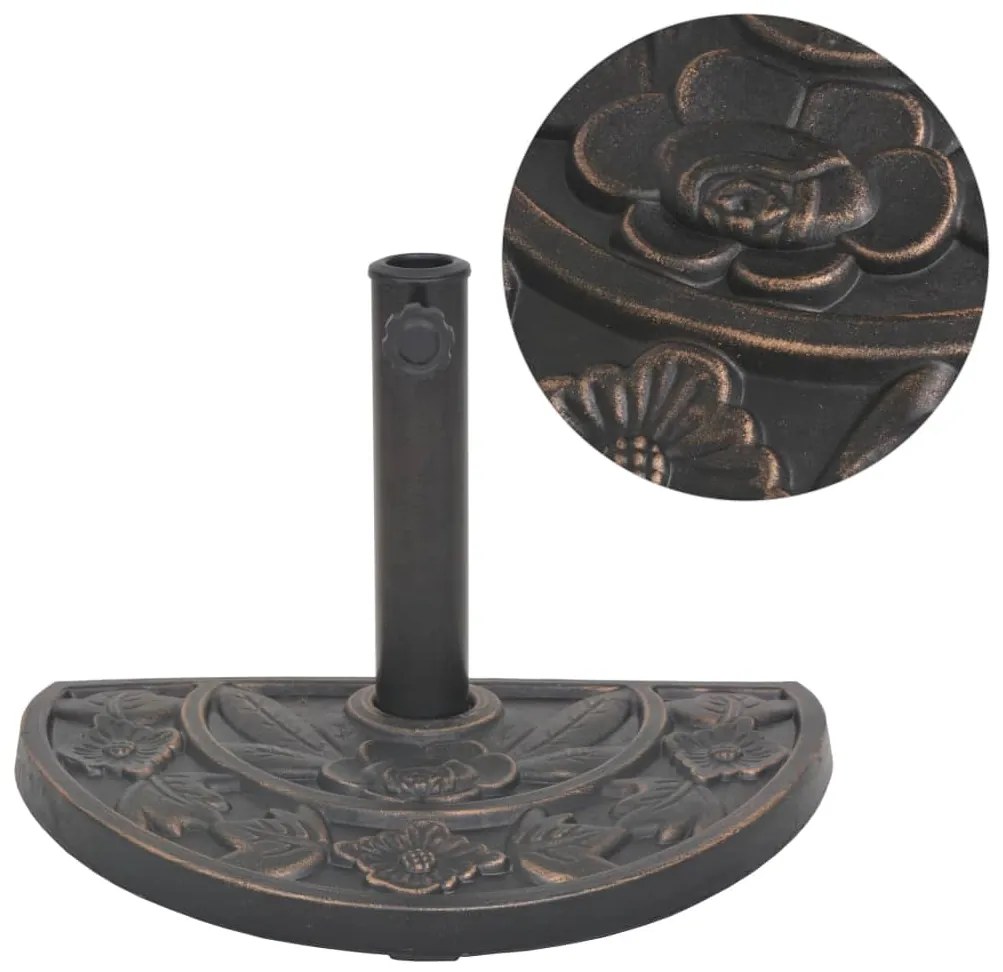 Base para guarda-sol em resina semicircular bronze 9 kg