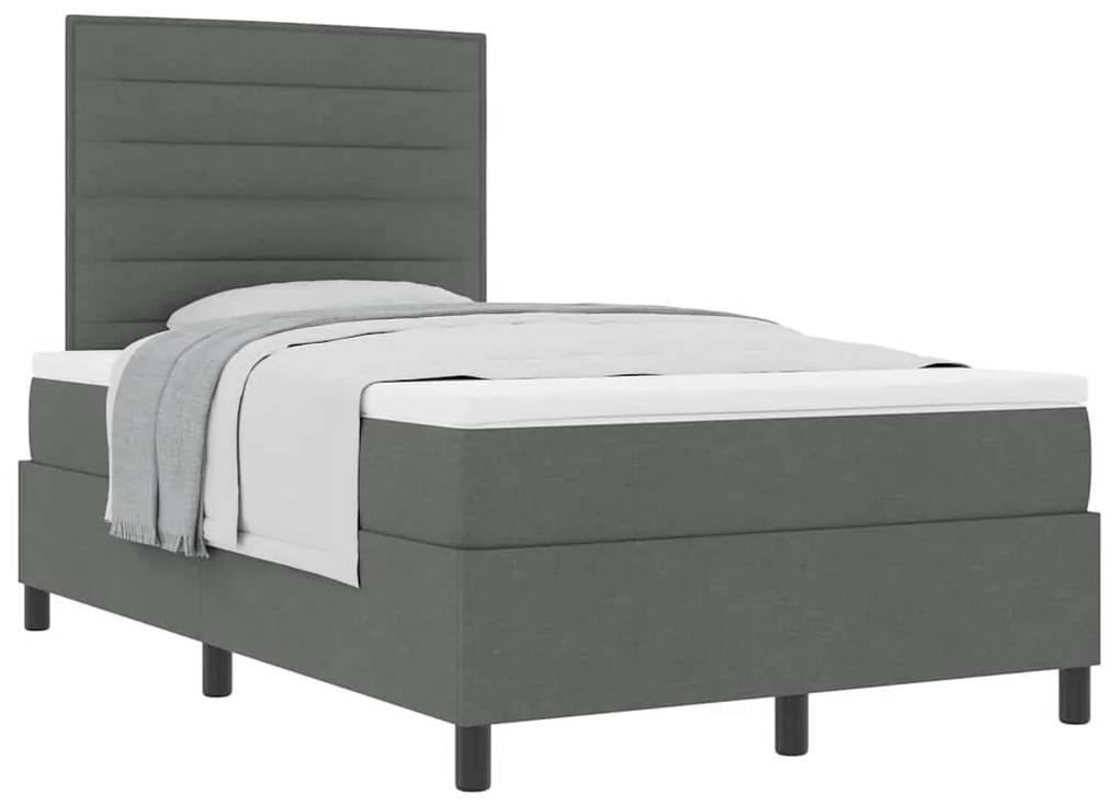 Cama Box Spring com Colchão Cinza Escuro Cama de Tecido