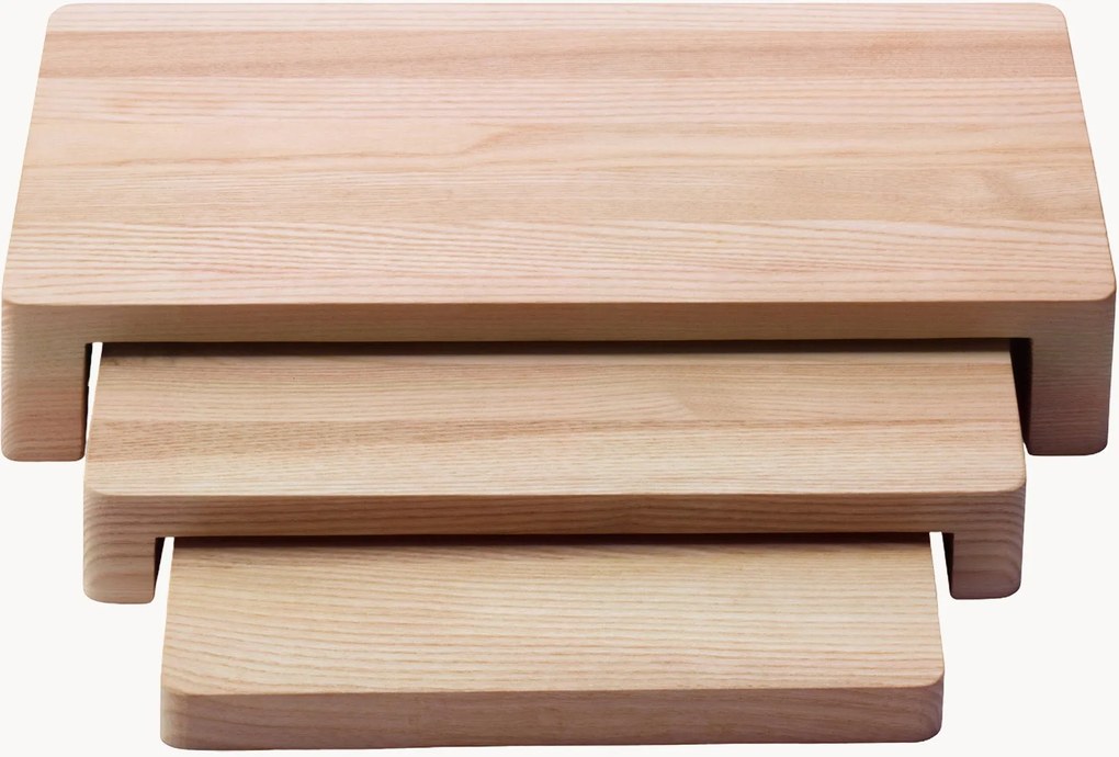 Tabuleiros de servir em madeira de freixo artesanal Collective, conjunto de 3