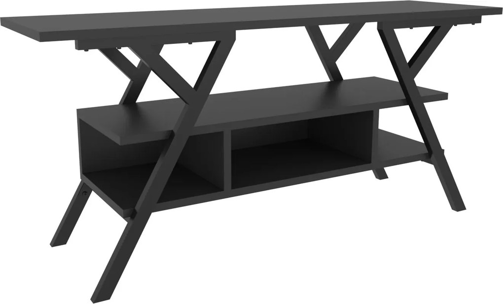 Móvel TV Minerva – Preto e Antracite – 120x35x55 cm