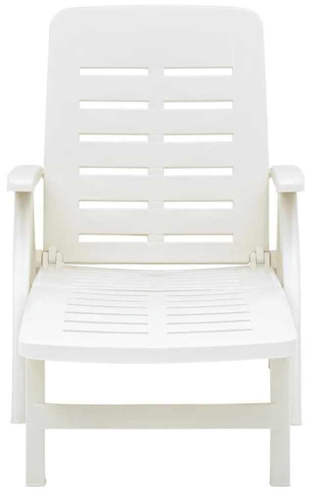 Espreguiçadeira dobrável plástico branco