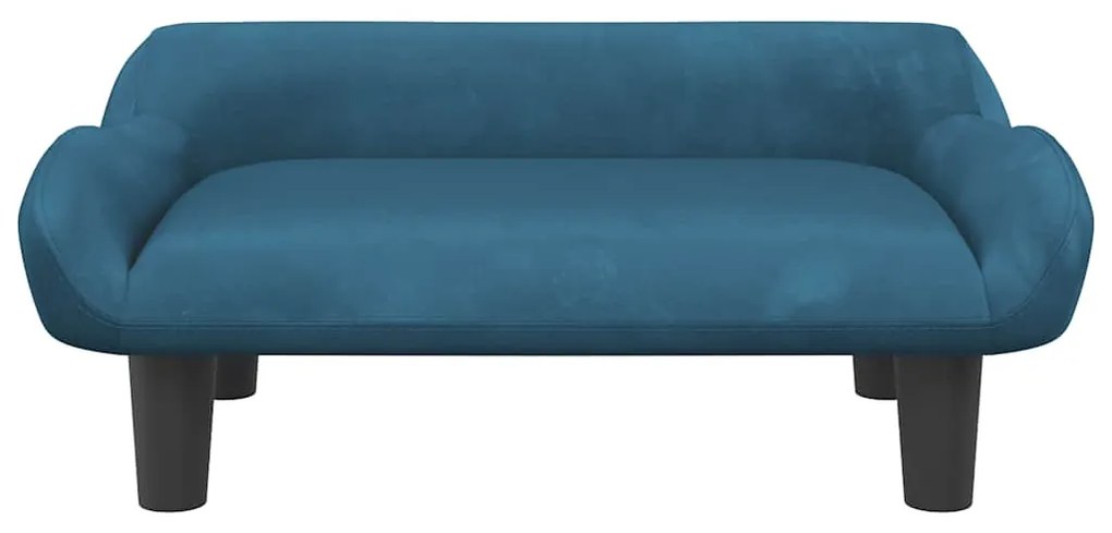Cama para cães 70x40x24 cm veludo azul