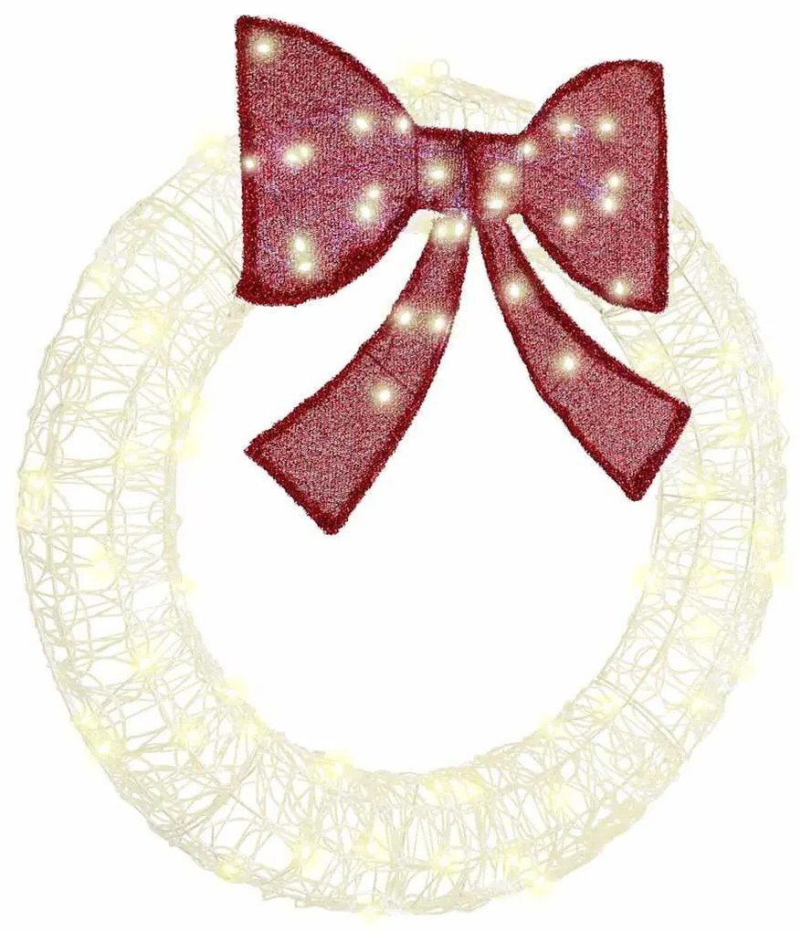 vidaXL Guirlanda com 80 LEDs Branco quente 92 x 9.5 x 92 cm Acrílo