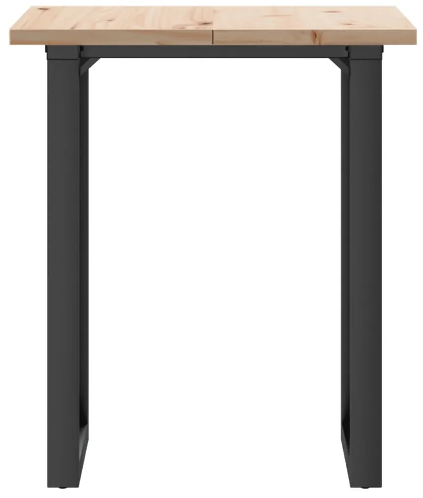 Mesa de jantar estrutura em O 60x60x75,5 cm pinho/aço