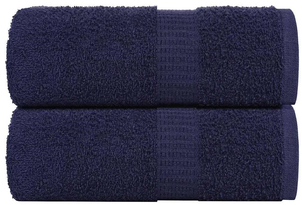 Toalhas hóspedes 2 pcs azul marinho 30x50cm 360gsm 100% algodão