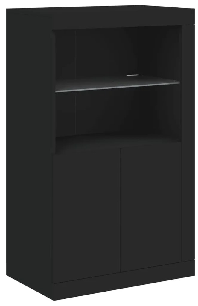 Aparador com luzes LED 162x37x100 cm preto
